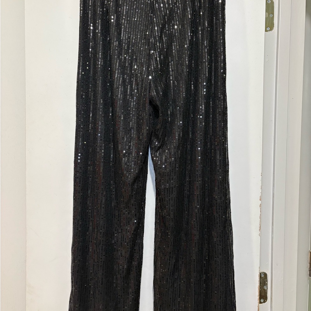 Black Sequin Women's Pants